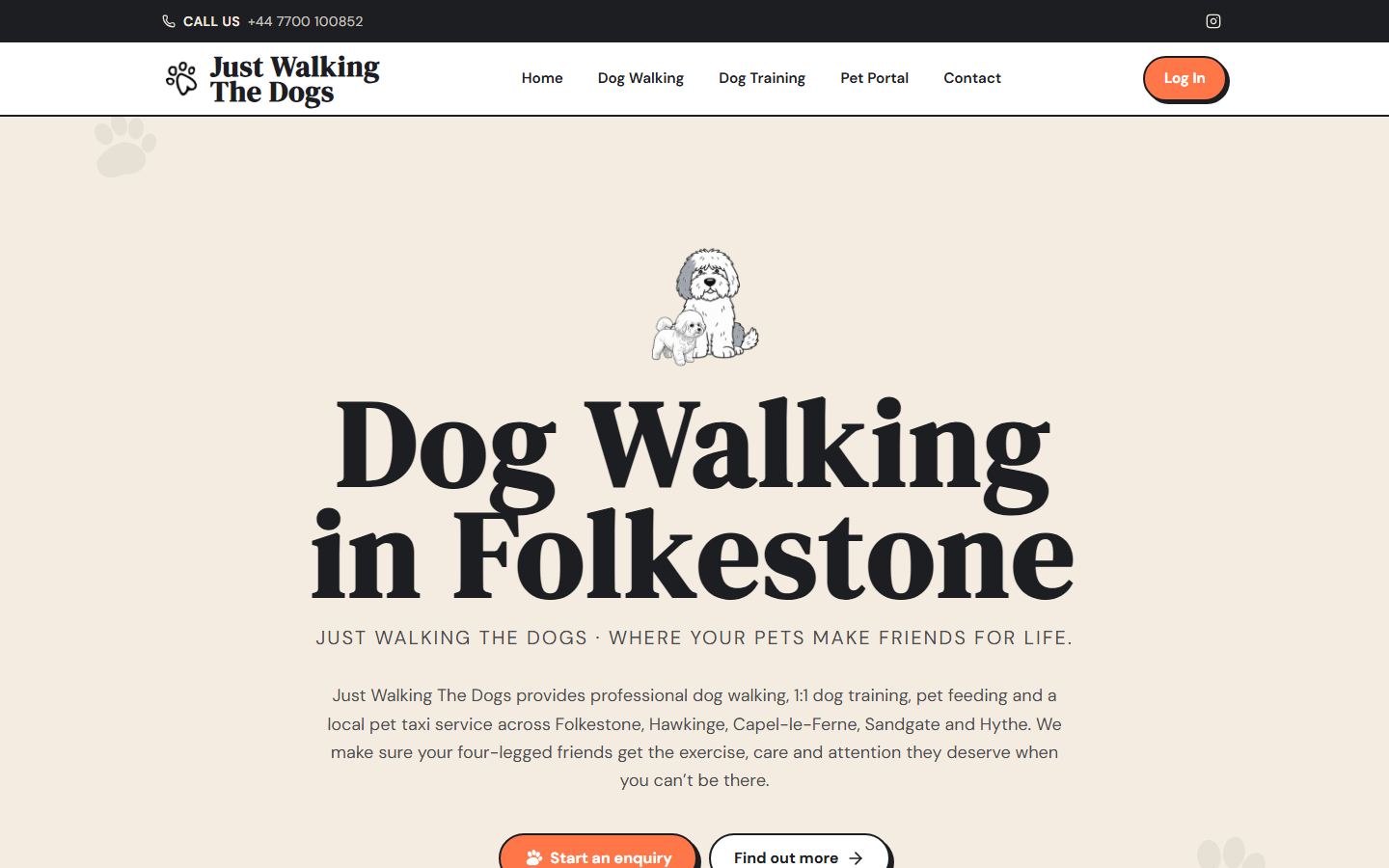 Just Walking The Dogs website