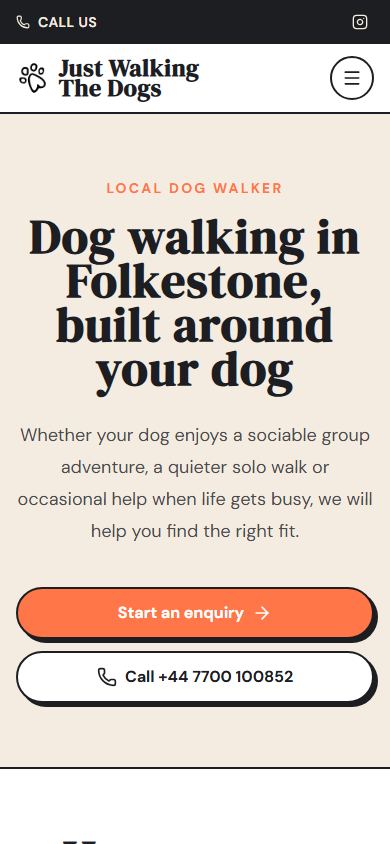 A page per service, readable before any JavaScript runs — mobile