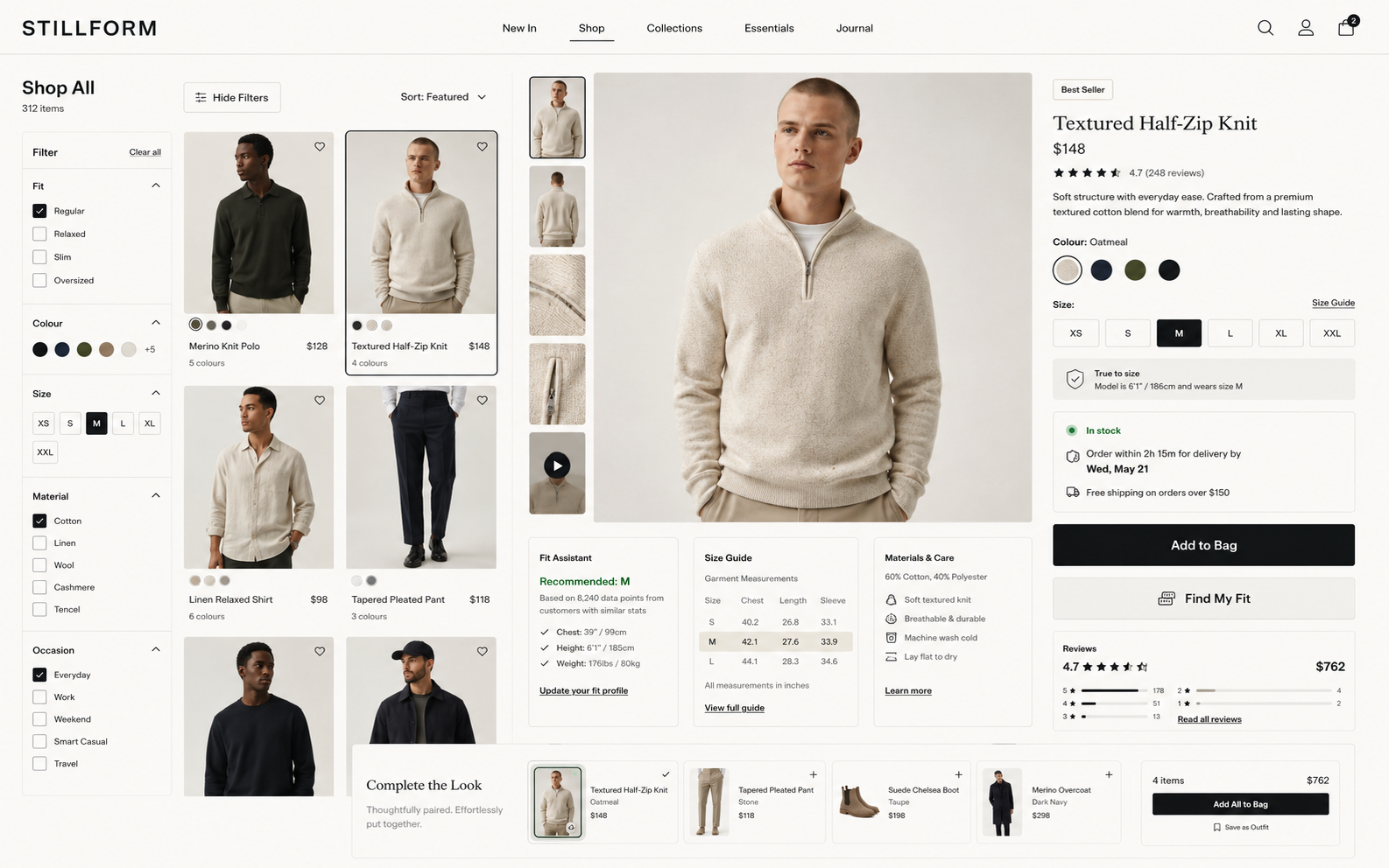 Clothing brand website example