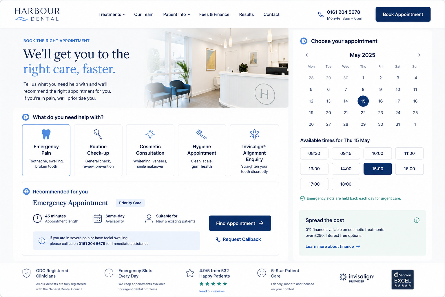 Dental clinic website example