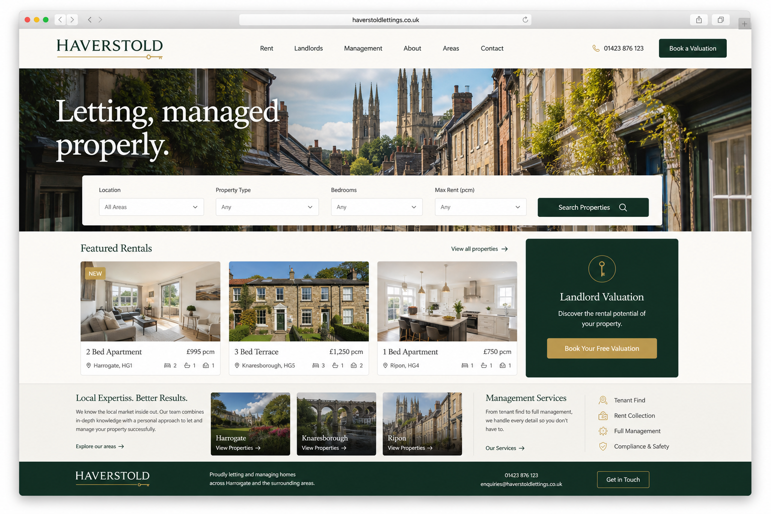 Letting agent website example