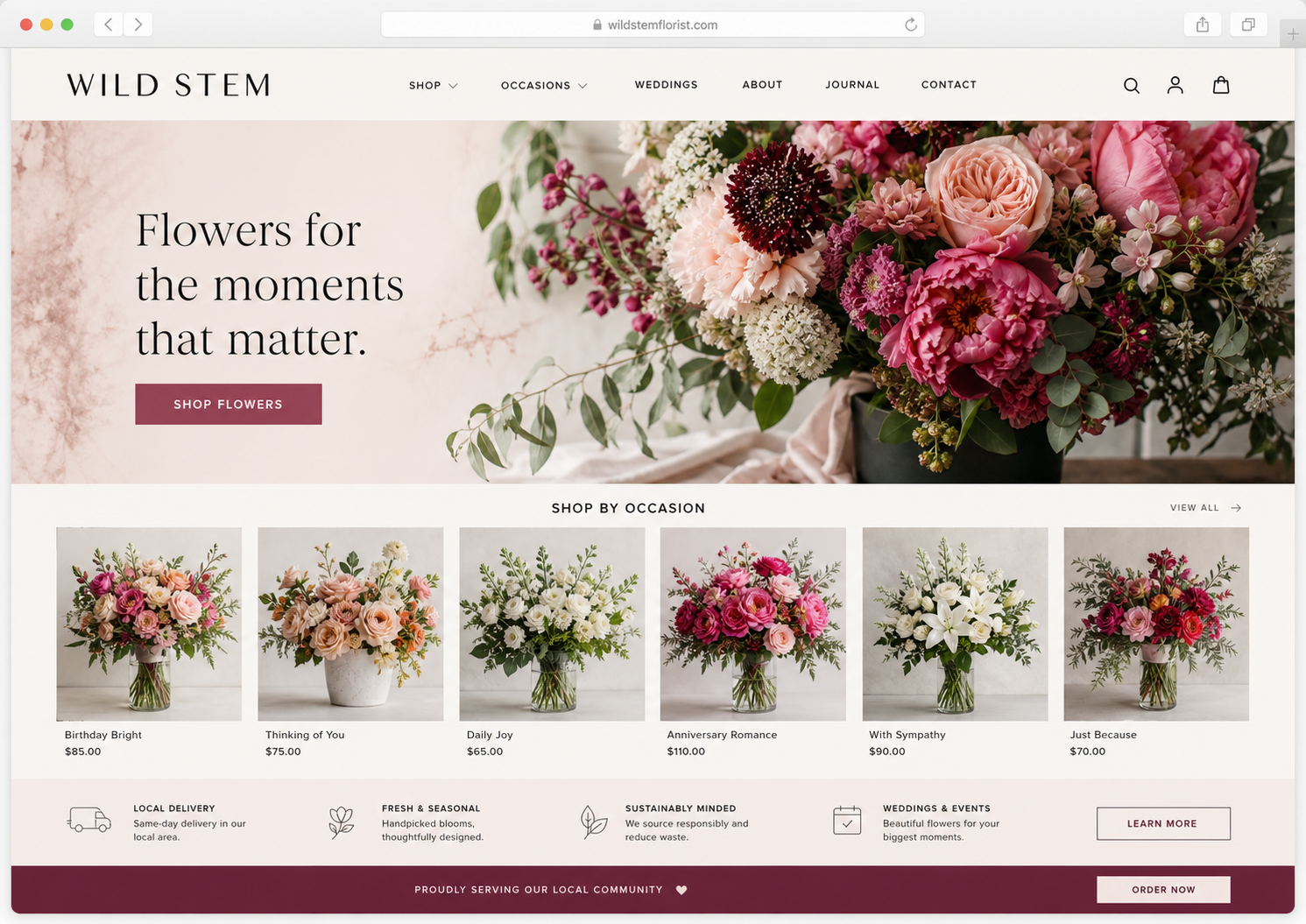 Florist website example