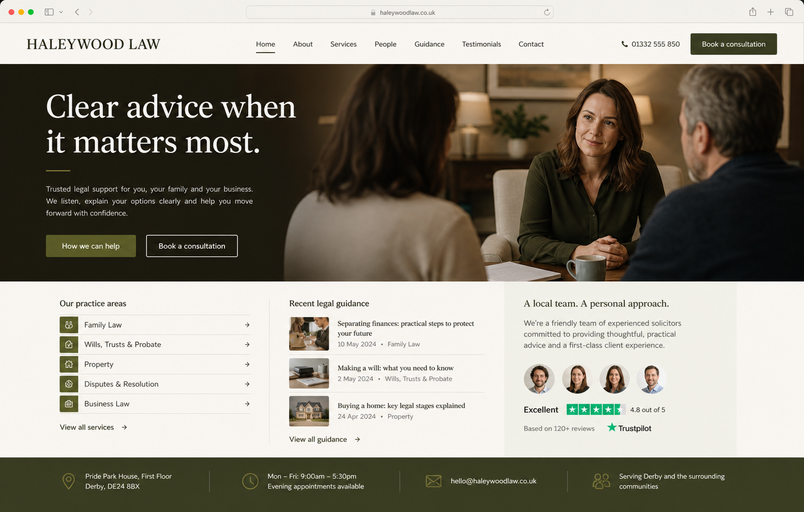 Law firm / solicitor website example