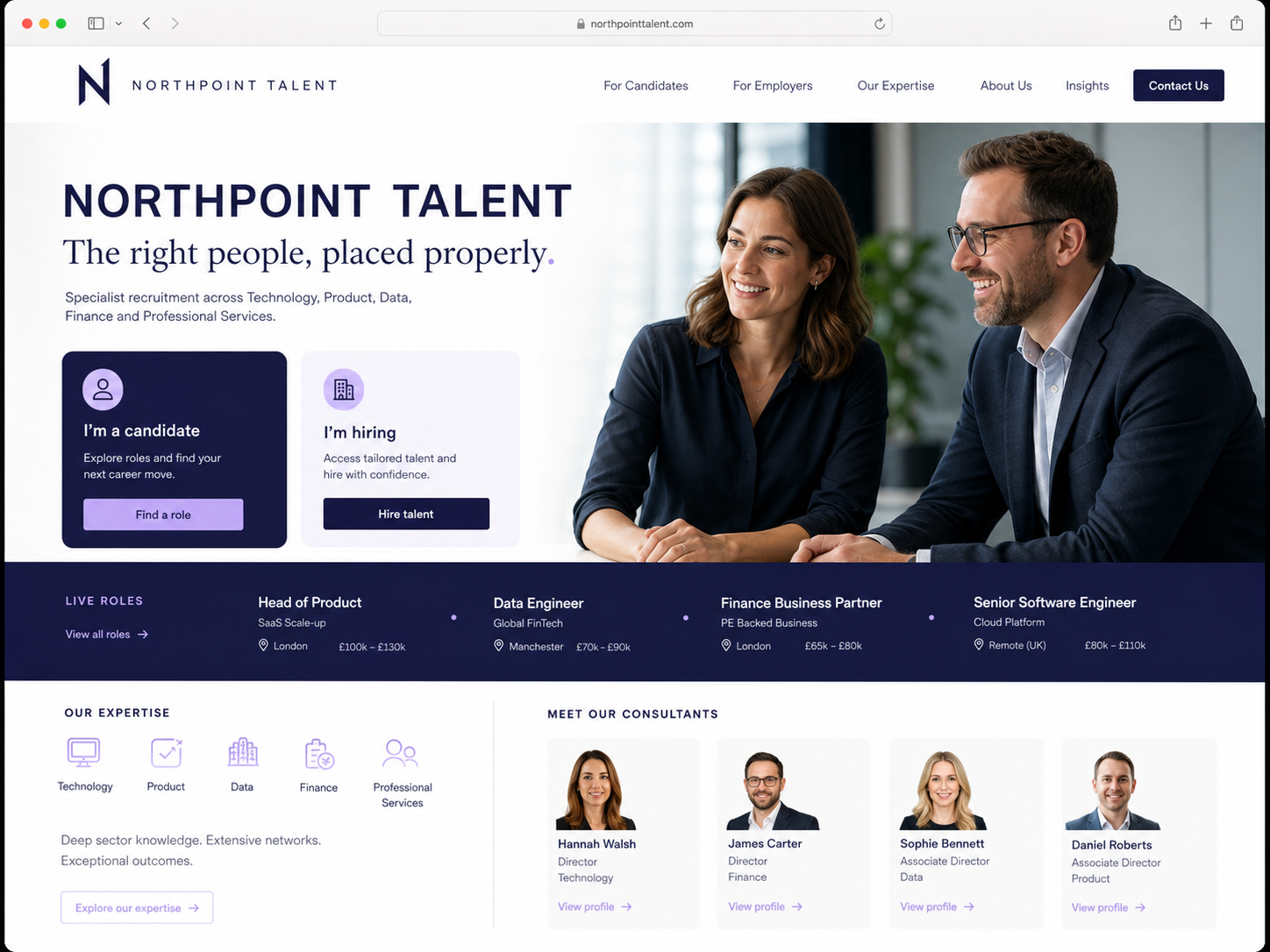 Recruitment agency website example